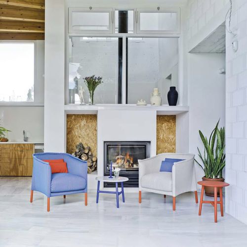 Poltrona contemporanea - TALO - SANCAL - in tessuto / blu / beige