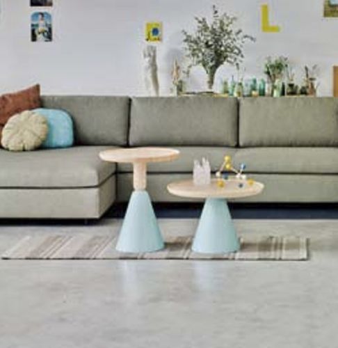 Sgabello contemporaneo - PION - SANCAL - in pelle / con supporto in legno / imbottito