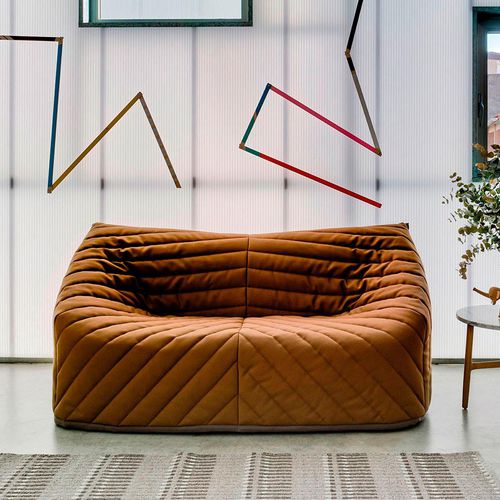 Divano contemporaneo - BARNABY - SANCAL - in tessuto / marrone / grigio