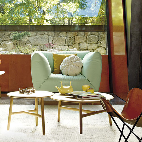 Poltrona contemporanea - COPLA - SANCAL - in tessuto / in legno / sfoderabile