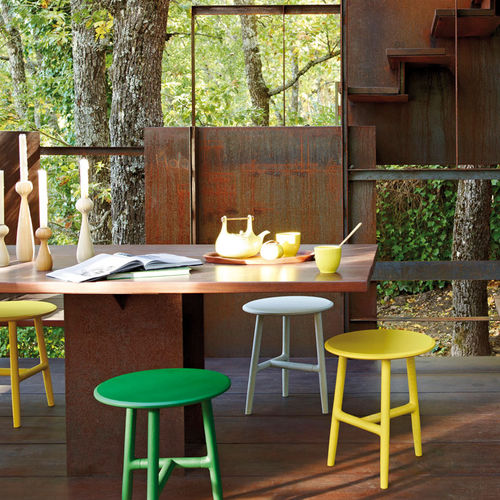 Sgabello contemporaneo - NUDO - SANCAL - in rovere / per uso contract / da esterno