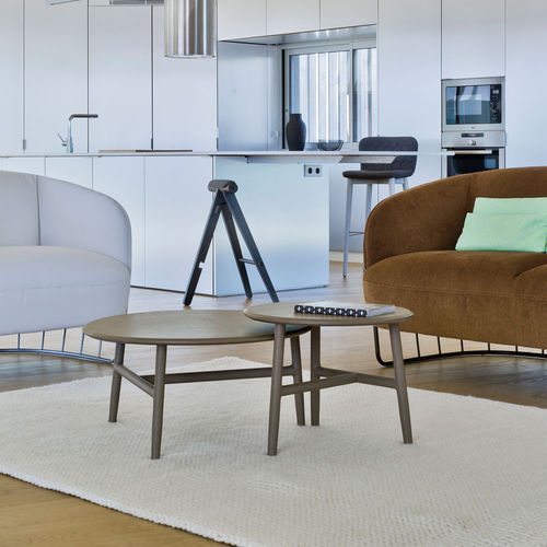 Tavolo d'appoggio contemporaneo - NUDO - SANCAL - in legno / in rovere / rotondo