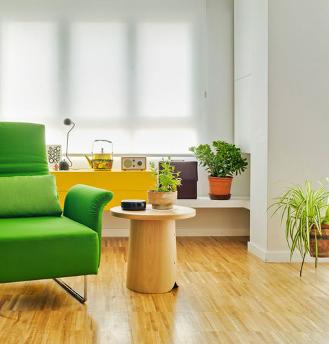 Tavolo d'appoggio contemporaneo - TAB - SANCAL - in legno laccato / in castagno / rotondo
