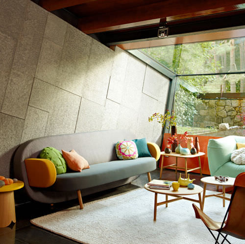 Divano design originale - FLOAT - SANCAL - in tessuto / marrone / multicolore