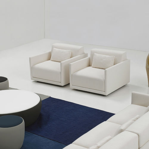 Poltrona contemporanea - HAPPEN - SANCAL - in tessuto / bianca