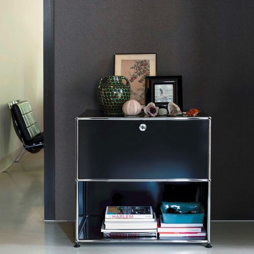 Tavolo d'appoggio contemporaneo - USM Haller - USM Modular Furniture - in metallo / con supporto in metallo / rettangolare