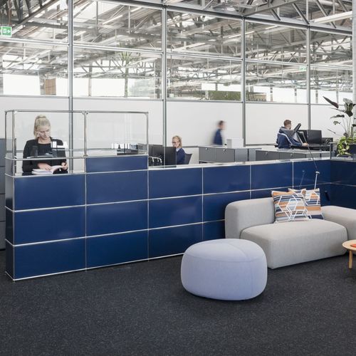 Banco reception modulare - World of Plants for USM Haller - USM Modular Furniture - in metallo / per uso residenziale