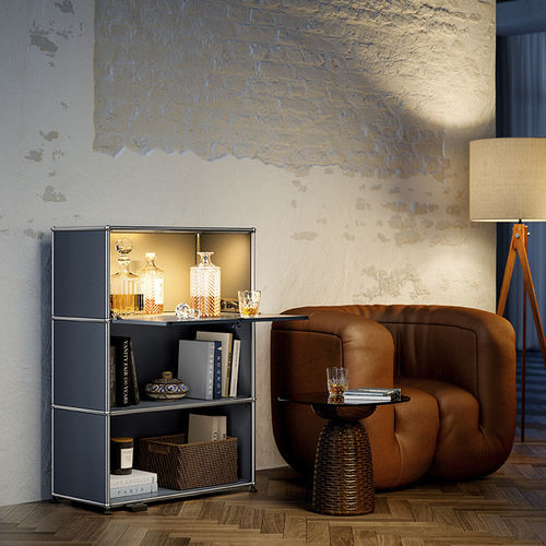 Mobile frigobar contemporaneo - USM Haller - USM Modular Furniture - in metallo / per uso residenziale / per ufficio