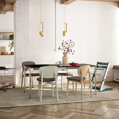 Tavolo da pranzo contemporaneo - USM Haller - USM Modular Furniture - in MDF / con supporto in metallo / rettangolare