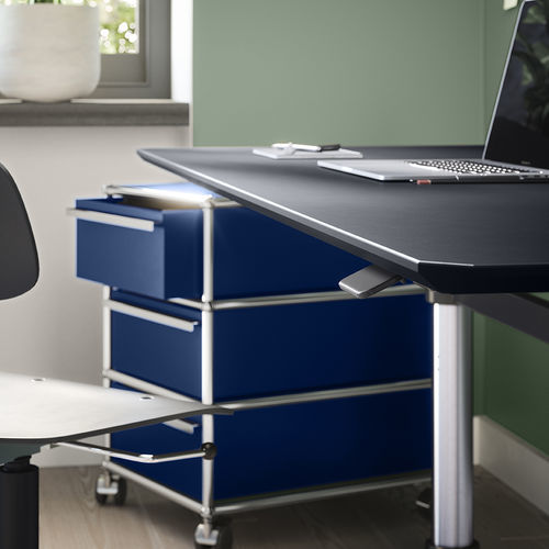 Cassettiera per ufficio in metallo - USM Haller - USM Modular Furniture - 3 cassetti / con rotelle / modulare