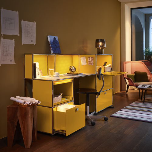 Set scrivania e scaffale contract - USM Haller E - USM Modular Furniture