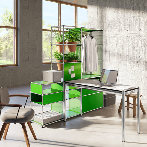 Tavolo contemporaneo - USM Haller - USM Modular Furniture - in laminato / con supporto in metallo / rettangolare