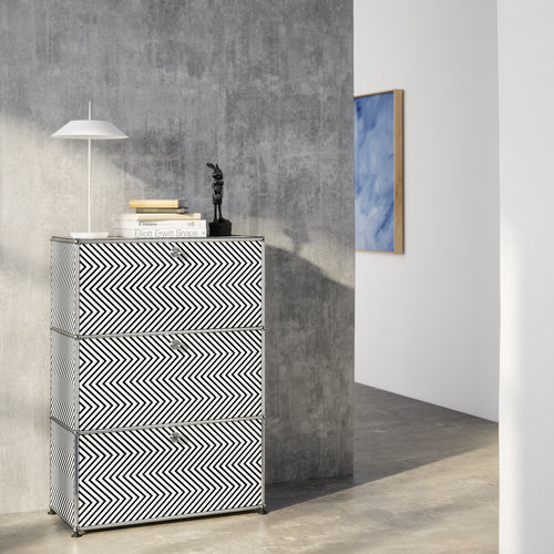 Credenza alta - ZIGZAG - USM Modular Furniture - contemporanea / in metallo / con 4 gambe