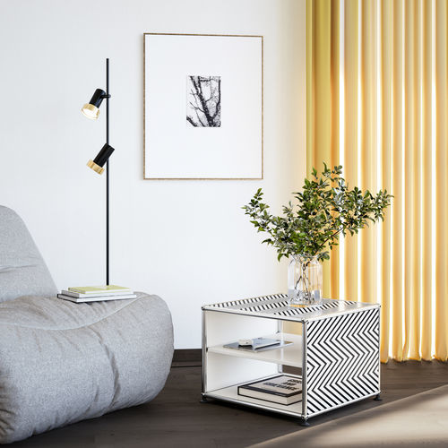 Tavolo d'appoggio contemporaneo - ZIGZAG - USM Modular Furniture - in metallo / con supporto in metallo / rettangolare