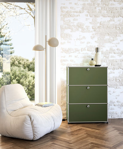 Credenza alta - USM Haller - USM Modular Furniture - contemporanea / in metallo / su misura