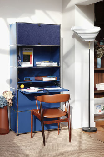Scrivania da terra - USM Haller Soft Panel – Blue  - USM Modular Furniture - contemporanea / in metallo / in materiale riciclato