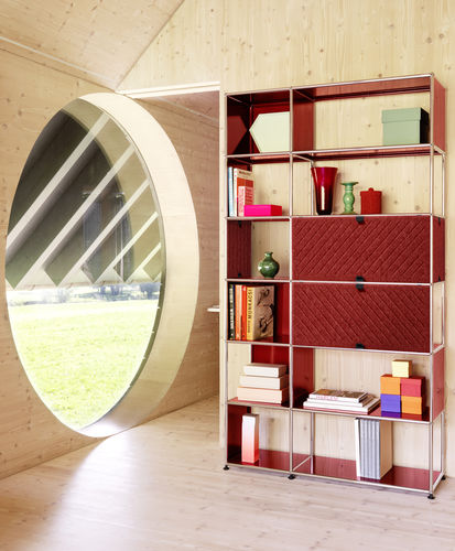Scaffale modulare - USM Haller Soft Panel – Red - USM Modular Furniture - autoportante / contemporaneo / in fibre sintetiche
