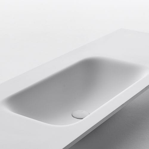 Piano lavabo in Cristalplant® - ROUND SOFT - FALPER - su misura