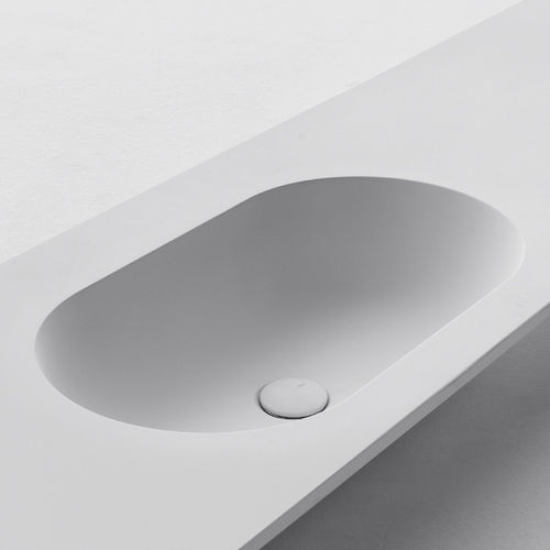 Piano lavabo in Cristalplant® - OVAL - FALPER - su misura