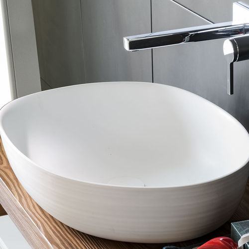 Lavabo da appoggio - HANDMADE - FALPER - in Cristalplant® / su misura / senza foro