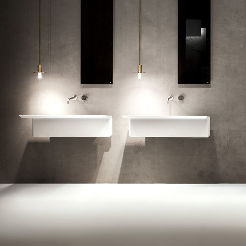 Lavabo sospeso - ALA - FALPER - in Cristalplant® / su misura / finitura opaca