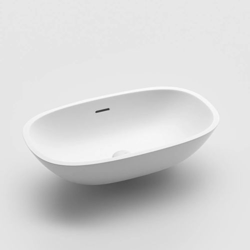 Lavabo da appoggio - SCOOP - FALPER - in Cristalplant® / ovale / senza foro
