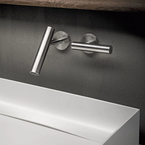 Miscelatore per lavabo - CILINDRO - FALPER - da parete / in acciaio inossidabile / da bagno