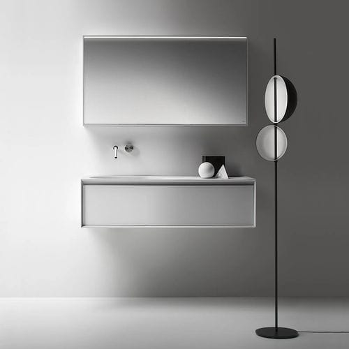 Mobile lavabo doppio - SHAPE EVO - FALPER - sospeso / in Cristalplant® / contemporaneo