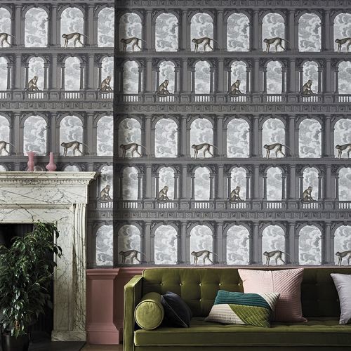 Carta da parati classica - Procuratie con vista - Cole&Son - in tessuto / con animali / blu