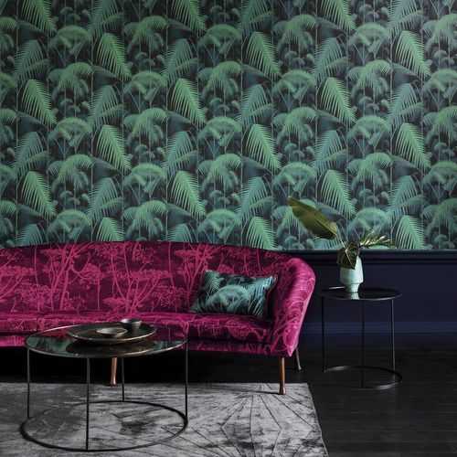 Carta da parati contemporanea - Palm Jungle - Cole&Son - in tessuto / con motivi naturali / bianca