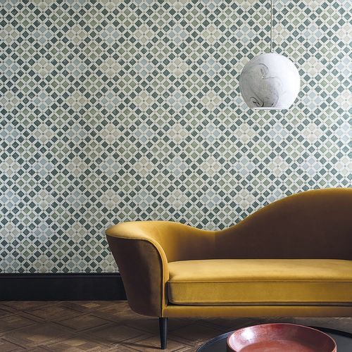 Carta da parati contemporanea - Zellige - Cole&Son - in tessuto / con motivi geometrici / aspetto mosaico