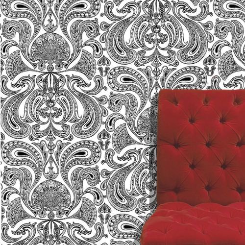 Carta da parati classica - Malabar - Cole&Son - in tessuto / barocca / bianca