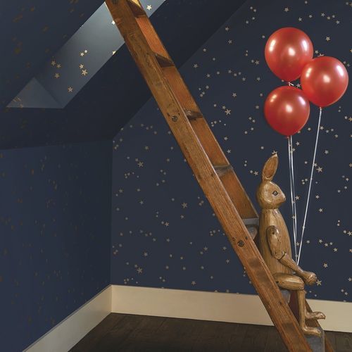 Carta da parati contemporanea - Stars - Cole&Son - in tessuto / a motivi / blu