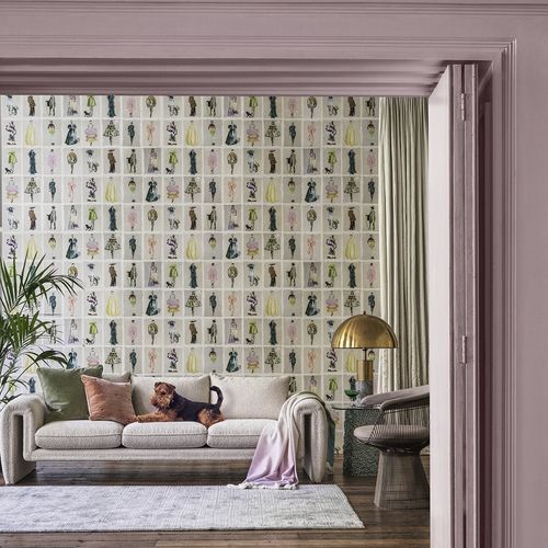 Carta da parati contemporanea - Couture Carousel - Cole&Son - in tessuto / monocromatica / con personaggi