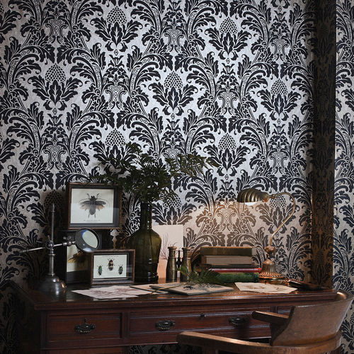 Carta da parati in stile - Blake - Cole&Son - in tessuto / damasco / bianca