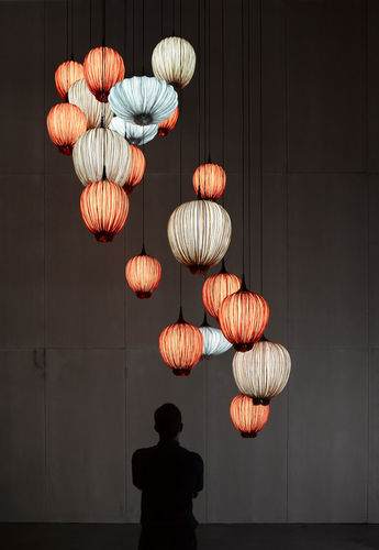 Lampada a sospensione - MORNING GLORY : SUURIA SON - Aqua Creations - in seta / contemporanea / con cavo