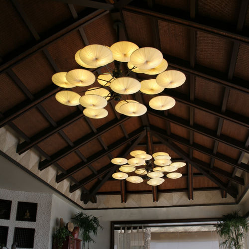 Lampadario contemporaneo - SUNSA: 21 - Aqua Creations - in acciaio inossidabile / in seta / contract