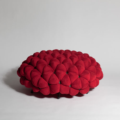Pouf contemporaneo - ANANA - Aqua Creations - in tessuto / in ottone / imbottito