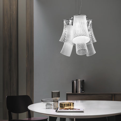 Lampada a sospensione - ASSIBA - Vistosi - in cromo / in vetro soffiato / contemporanea