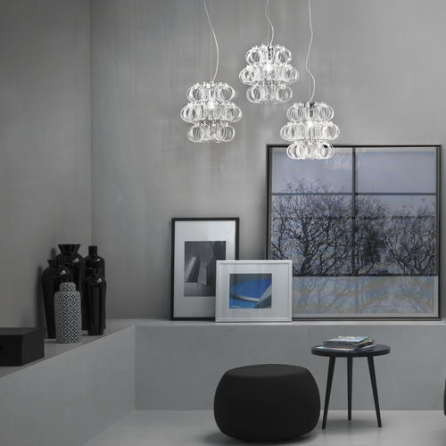 Lampadario contemporaneo - ECOS - Vistosi - in cromo / in vetro / con 1 punto luce