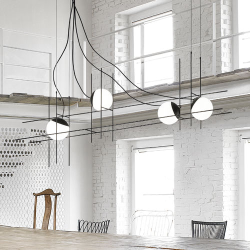 Lampadario contemporaneo - PLOT FRAME - Vistosi - in vetro / in metallo / con 3 punti luce