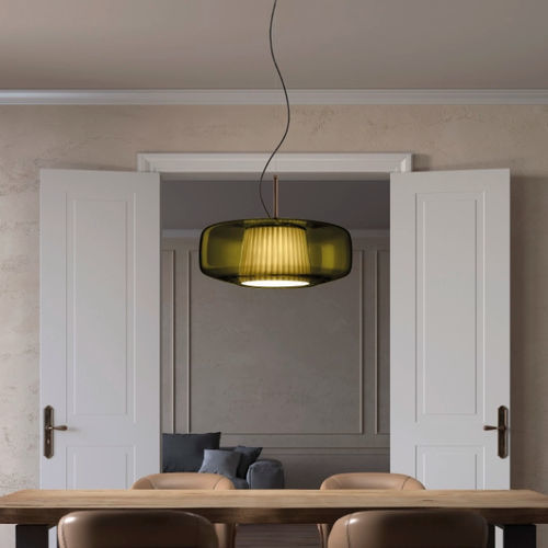 Lampada a sospensione - PLISSÈ - Vistosi - in vetro soffiato / in tessuto / contemporanea