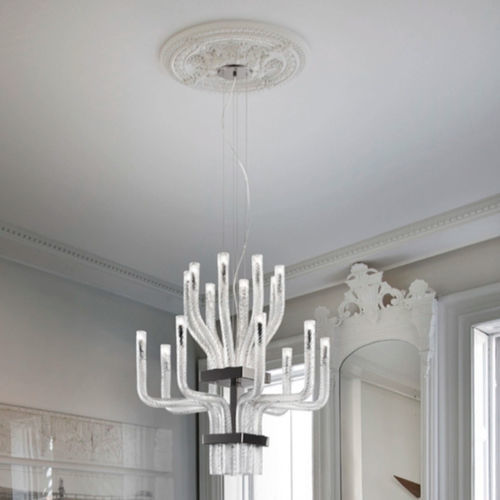 Lampadario design originale - STARDUST - Vistosi - in cristallo / in vetro soffiato / in metallo