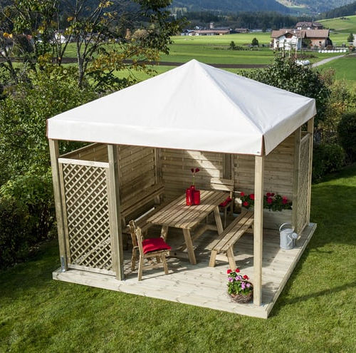 Gazebo in pino - Pircher Oberland - tetto in tela