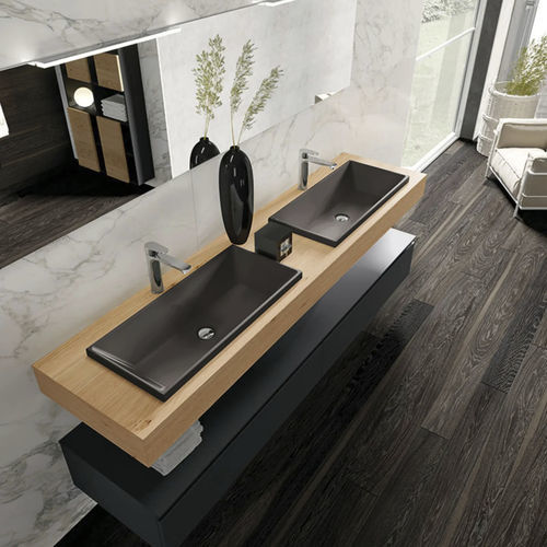 Mobile lavabo sospeso - GOLA 10 - ARCHEDA - in ceramica / in alluminio / contemporaneo