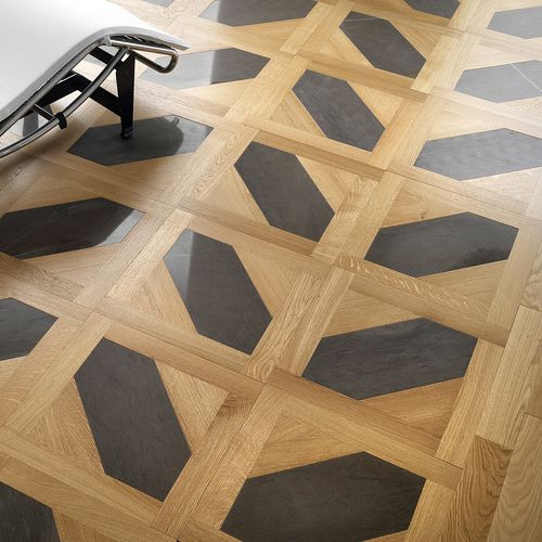 Parquet massello - SOPHIE - NATURAL OAK - PARQUET IN - in legno / con intarsio in ceramica / oliato