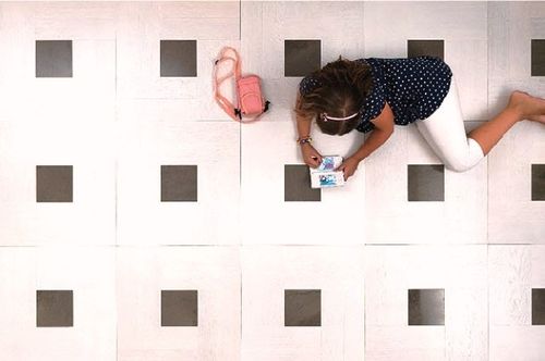 Parquet massello - DIAMOND SATIN - WHITE OAK - PARQUET IN - in legno / con intarsio in marmo / dipinto