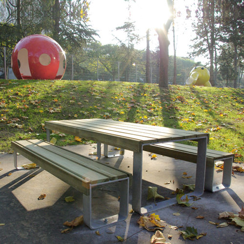 Tavolo da picnic contemporaneo - ATLANTIQUE - AREA - in pino / in frassino / in acciaio galvanizzato