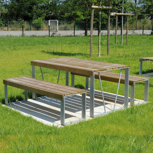 Tavolo da picnic contemporaneo - ATLANTIQUE - AREA - in pino / in frassino / in acciaio galvanizzato