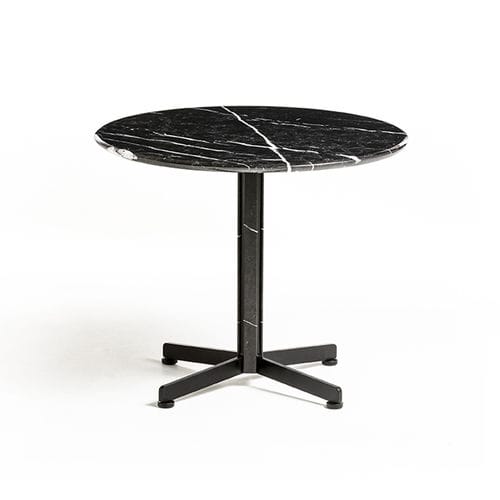 Tavolino basso contemporaneo - Piana S - arrmet - in marmo / con supporto in metallo verniciato / rotondo